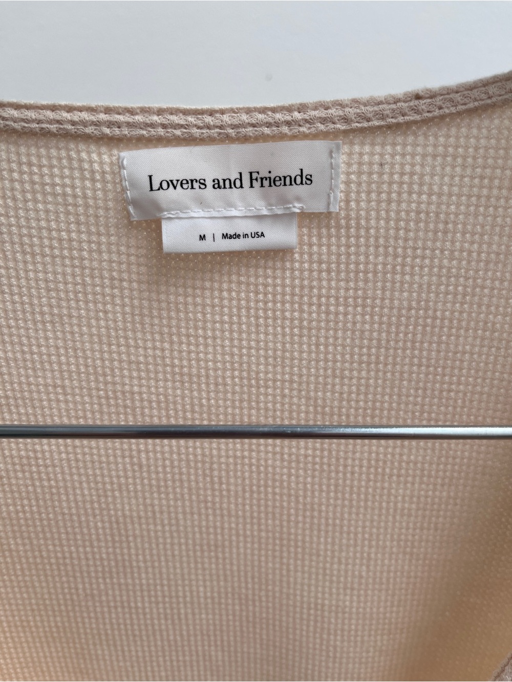 Lovers and Friends easy breezy romper M ivory waffle knit sleeveless v-neck USA - Picture 5 of 10